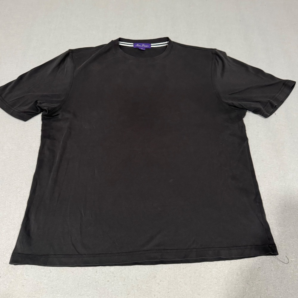 Alan Flusser T-Shirt Mens Medium Black Short Sleeve Crew Neck Basic Tee